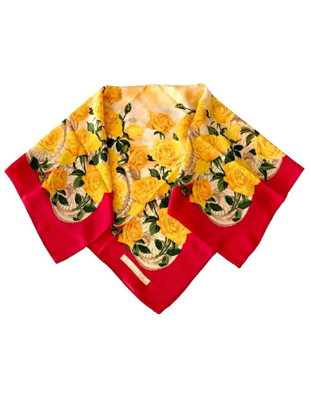 Vintage CHRISTIAN DIOR Silk Floral Scarf